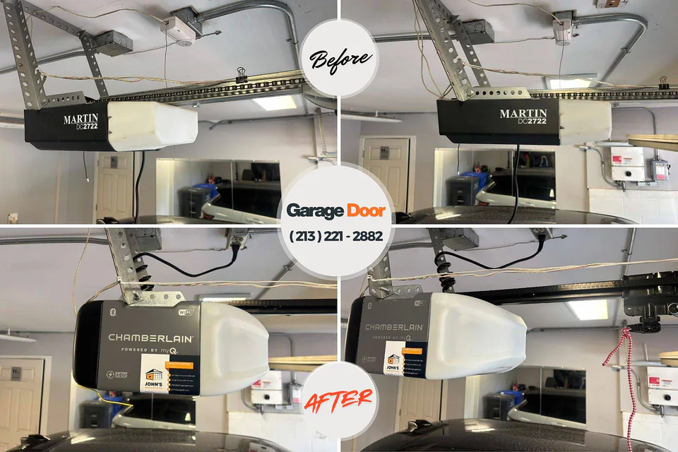 Before and after: garage door repair New Design Acres Adamstown